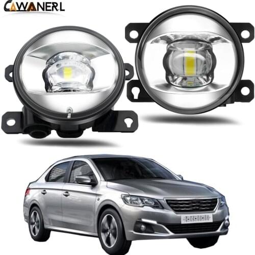 Fog Light Assembly For Peugeot 301 2012-2018 Car Driver + Passenger LED Lens Fog Lamp Daytime Running Light 30W 8000LM 12V