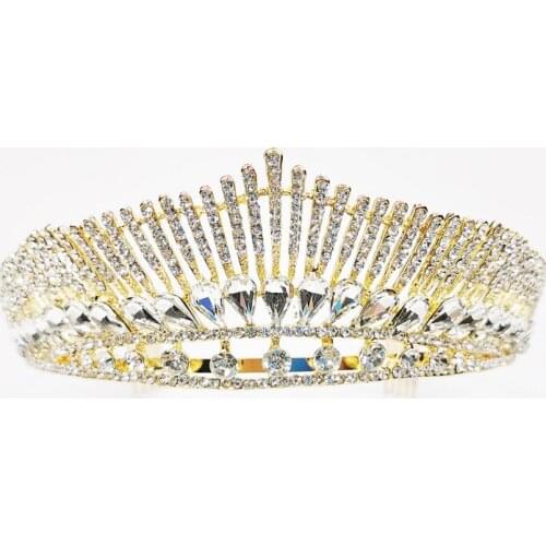 Crown Ornament Bridal Wedding Accessories Simple Alloy Diamond-Studded Bridal Electroplating Dress Jewelry jlrr