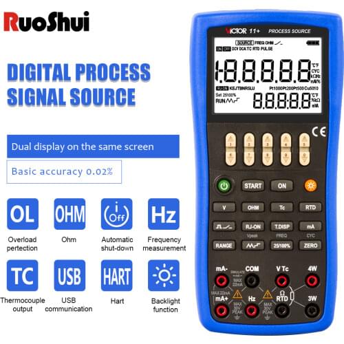 RuoShui victor 11+ Process Signal Source High Accuracy Output function Thermal resistance Thermocouple Frequency calibrator