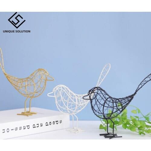 Iron Bird Figurines Abstract Bird Miniatures Vintage Animal Figurine Home Decoration Creative Gift Souvenirs Room Decor