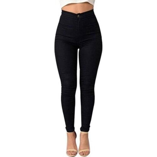 Women Sexy High Ultra -Thin Elastic Ankle -Length Pants Fashion Girls Pure Color Slim Skinny Jeans Pencil Pants