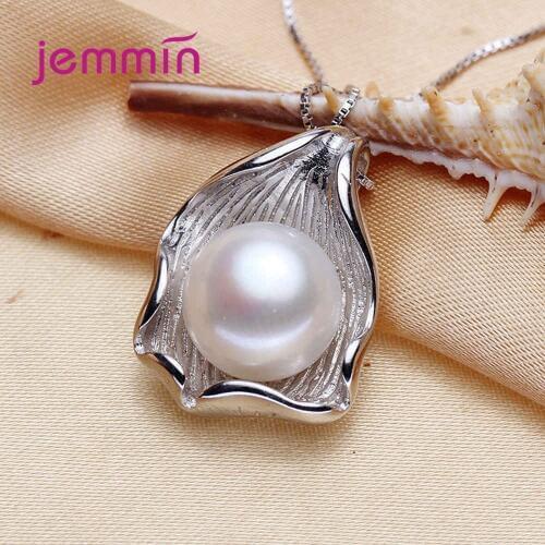 Luxury 10-11mm Freshwater Pearl Pendant Necklace 925 Sterling Silver Choker Collar Jewelry for Women Female Birthday Gift