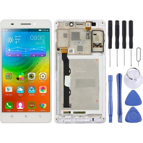 LCD Screen and Digitizer Full Assembly with Frame for Lenovo A7600(White)