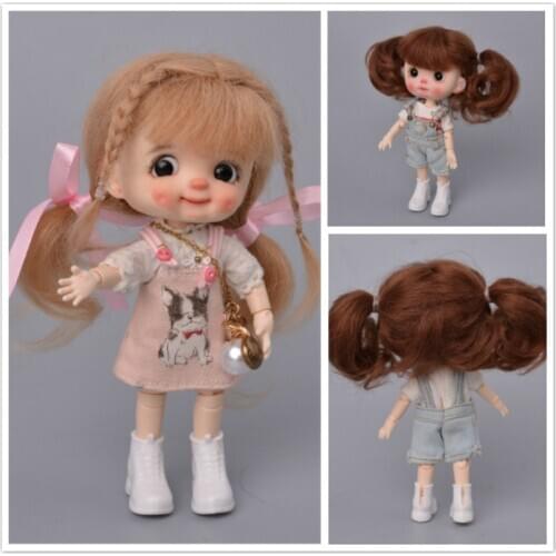 1/8 bjd doll Wigs mohair doll wig Short yellow /Pink/Golden/Red Straight mohair doll Hair With Bangs doll accesorries