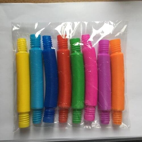 Newest 8PCS Pack with Small Pop TubesSensory Toys Sensory Pop Tubes Fidget Toy Set