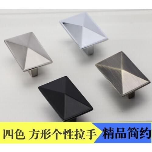 Antique Furniture Handle European-style Black Wardrobe Drawer Knobs Rectangular Kitchen Cabinet Door Handle Zinc Alloy