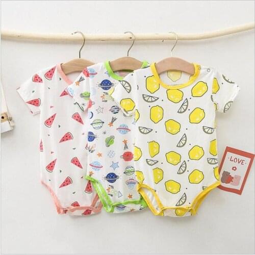 Bodysuit For Newborns Baby Girl Boy Summer Clothes Baby Romper Short Sleeve Solid Color Cotton Infant Clothing Newborn Clothes