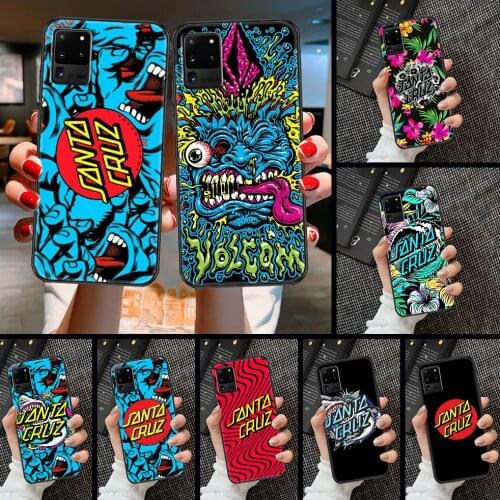 Santa Cruz Skateboards Phone case For Samsung Galaxy Note 4 8 9 10 20 S8 S9 S10 S10E S20 Plus UITRA Ultra black trend bumper
