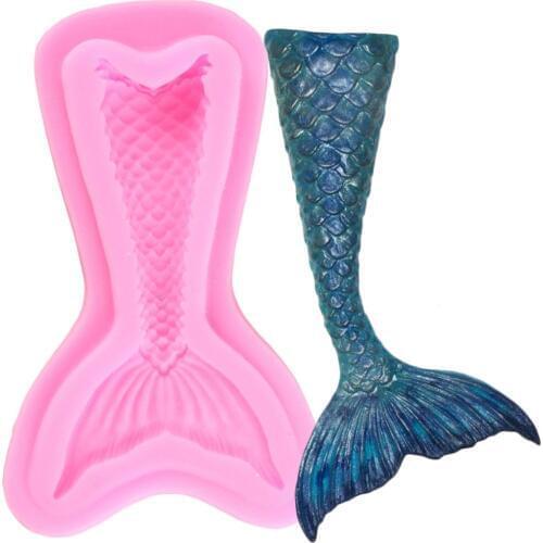Mermaid Tail Fondant Cake Mold Cupcake Topper Silicone Molds DIY Party Cake Decorating Tools Handmade Soap Mould Candy Clay Mold