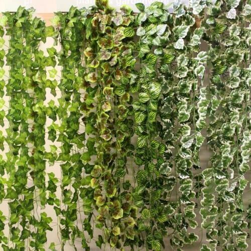 2M Artificial Ivy Garland Vine Fake Plants Garden Wedding Decoration PartyArtificial For Home Shop Wall Decoration
