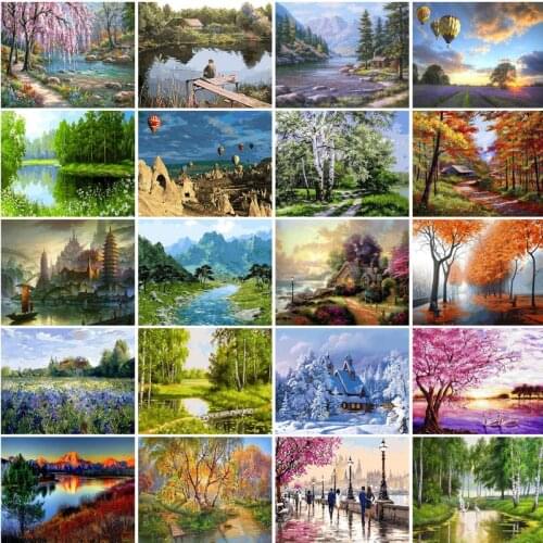 SDOYUNO 40x50cm Frameless painting by numbers Nature Landscape On Canvas pictures by numbers Home Decoration DIY For Unique Gift