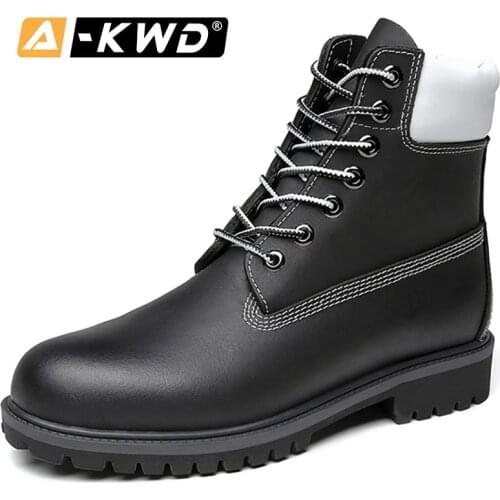 Fashion Shoes 2019 High Top Tooling Shoes Men Genuine Leather Mens Winter Boots Lace-up Autumn Single Mens Boots Plus Size 38-47