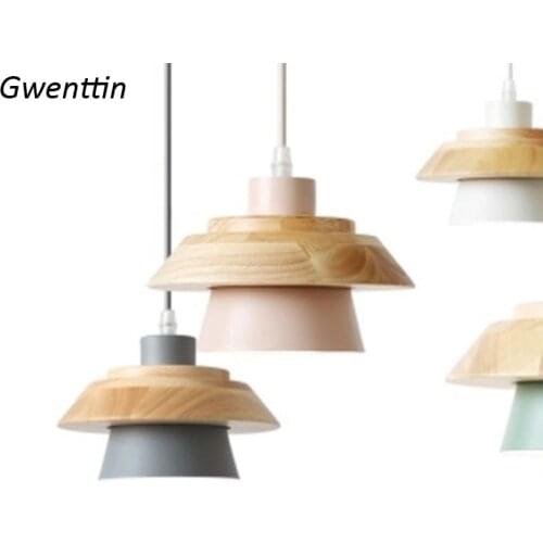 Kitchen Island Pendant Light Restaurant Dining Room Furniture Nordic Home Lighting Decor Modern Ceiling Chandelier Wood Hanglamp