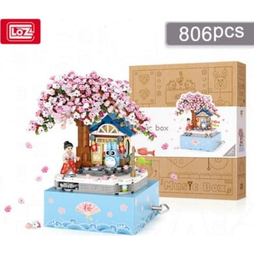 LOZ Diamond Blocks flowers music boxes Action Figure Doll Figures Toy horse Animals Cute Creator DIY Building Assembly Toy
