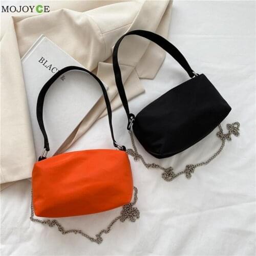 Fashion Women Oxford Cloth Color Splicing Chain Shoulder Crossbody Messenger Bag Ladies Vintage Small Zipper Purse Tote Handbags