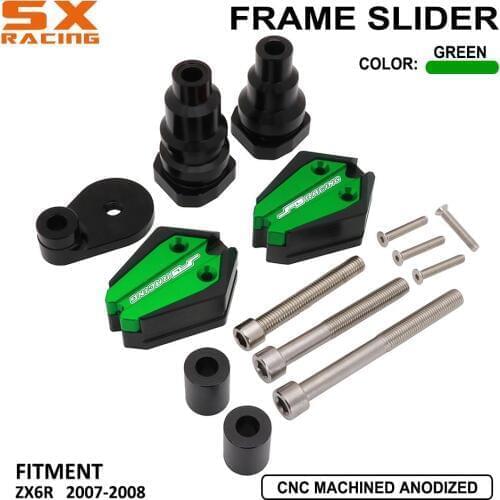 Motorcycle Aluminum Frame Crash Pad Slider Falling Cover Protector Guard For KAWASAKI Ninja ZX6R ZX-6R ZX 6R 2007 2008