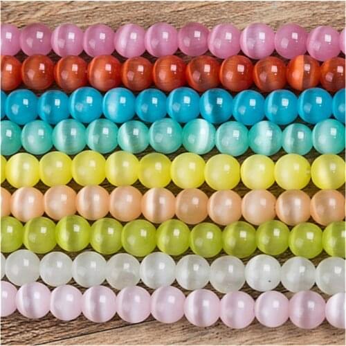 Natural Crystal Semi-finished Color Cat Eye Stone Loose Pearl Semi-precious Stone Bead Jewelry Necklace DIY Bracelet Jewelry