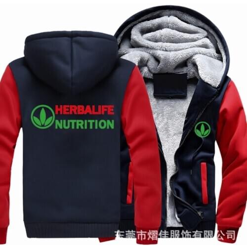 NEW For HERBALIFE NUTRITION chaos fleece cotton coats Liberalism winter zipper Print Mens Hoodies Jacket MC Thicken Sweaterwear