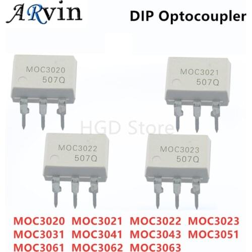 10PCS MOC3020 MOC3021 MOC3022 MOC3023 MOC3041 MOC3043 MOC3052 MOC3061 MOC3062 MOC3063 DIP6 DIP Optocoupler new original