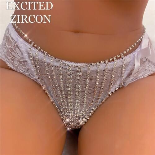 New ladies fashion sexy four-color body chain thong waist chain Bling rhinestone crystal jewelry Women Valentines Day gift