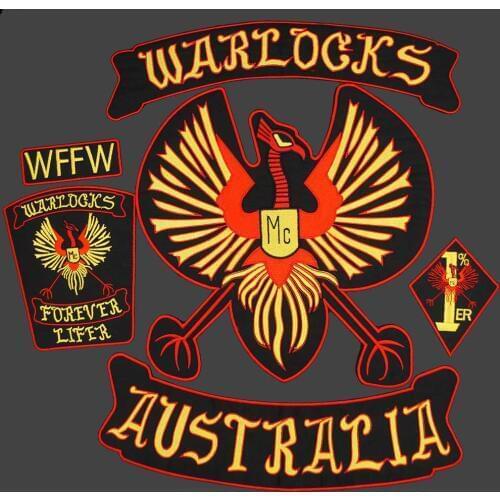 ARRIVAL WARLOCKS Motorcycle Patch 1% Biker Rider Vest MC Embroidered Iron On Back of Jacket Patch