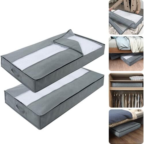 Quilt Storage Bag Household Dustproof Non-woven Folding Clothes Pillow Quilt Blanket Storage Box Organizer Packing Belt