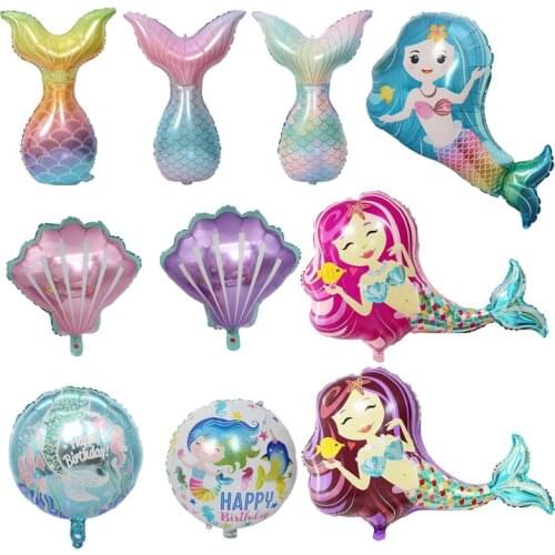 Mermaid Tail Foil Balloons Wedding Decoration Inflatable Helium Ballons Mermaid Theme Birthday Decor Baby Shower Party Supplies
