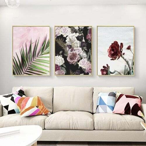 Retro Flower Wall Art Canvas Painting Nordic Poster Black Wall Poster Art Prints Posters And Prints Wall Picture Unframed