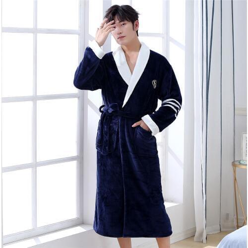 Casual Sleepwear Robe Autumn Winter Novelty Men Sleepwear Robe Kimono Gown Night Wear Nightdress Bathrobe Home Clothing 2019