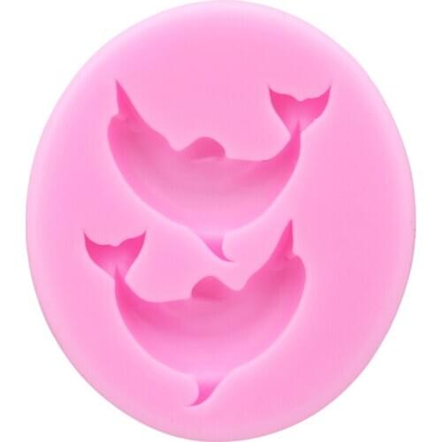 Pink Dolphin Shaped Fudge Cake Baking Mold Kitchen Cake & Chocolate Decorating Tools Silicone Mold