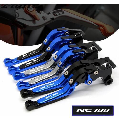 With Logo Blue&Titanium For Honda NC700X NC700 X 2012-2013 Folding Extendable Adjustable CNC Motorcycle Brake Clutch Levers