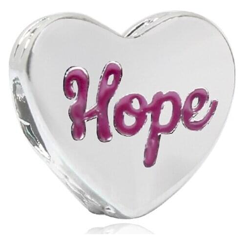 Hope charms enamel bead jewelry making fit original pandora bracelet fashion pendant bangle for women gift