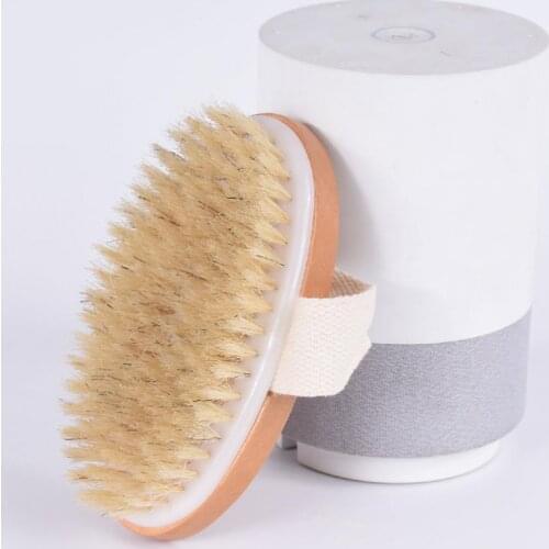Skin Body Brush Bath Wooden Bristle Woman Man Natural Skin Care SPA Exfoliating Soft Beads Massage Dry Body Brush Scrubber Clean