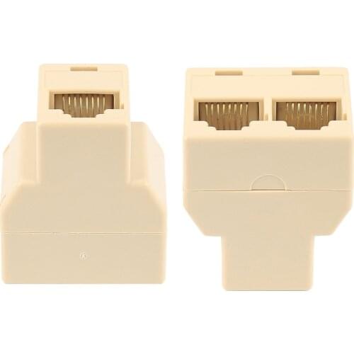 RJ45 Splitter Adapter 1 to 2 Dual Female Port CAT5/6 LAN Ethernet Sockt Network Connections Splitter Adapter P15
