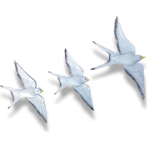 CajuArt Triple Swallow wall Ornament Triple Bird wall Accessory Gray Color wall graphics gráficos de parede настенная графика