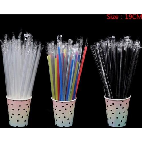 100pcs Clear Individually Wrapped Drinking PP Straws Tea Drinks Straws Smoothies Jumbo Thick Holiday Event Party