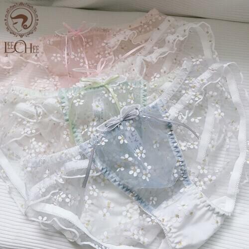 New Japanese Panties Girl Gauze Briefs Princesse Breifs Cotton File Underwear Lovely Print Culotte Douce Seamless Free Shipping