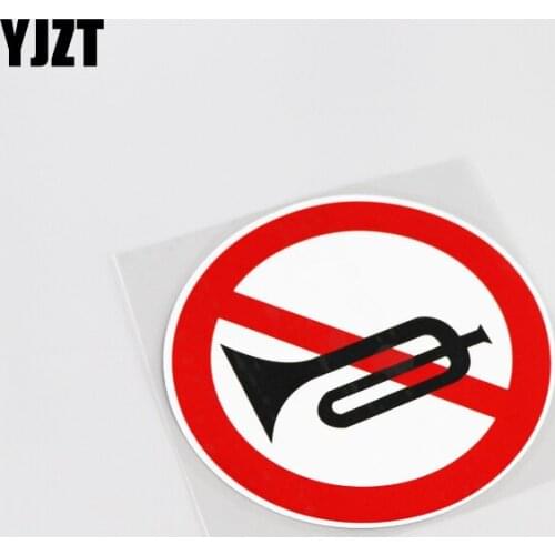YJZT 11.2CM*11.2CM Warning No Honking Creative PVC Car Sticker Motorcycle Decal Car-styling 13-0075