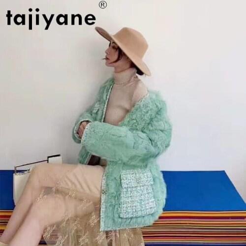 Womens 2021 Jacket Real Fur Coat Korean Style Female 100% Wool Fur Jackets Woman Slim Clothes Mujer Parkas TN294