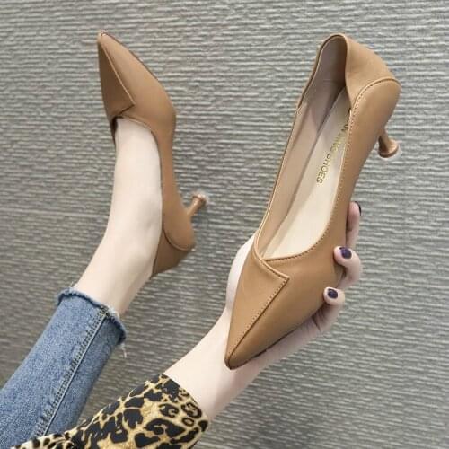 New Women High Heels women shoes Pumps thin heel Ladies Platform Pointed Toe shallow Wedding Dress Shoes woman zapatos de mujer