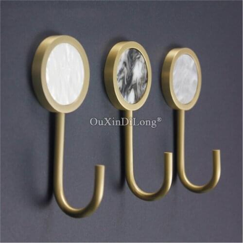 1PCS Brass Hooks Shell Nordic Pastoral Gold Cabinet Knobs Bathroom Kitchen Hallway Clothes Wall Hangings Hooks GF428