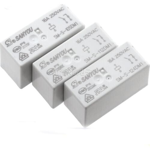 10PCS/Lot SM-S-105DM1/SM-S-112DM1/SM-S-124DM1 5V/12V/24V 6Pin 16A/250VAC Relay