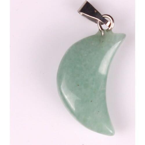 50pcs/lot Random Colors Healing Love Crescent Moon Opal Natural Stone Pendulum Charms Pendants for Jewelry Choker Necklace Free