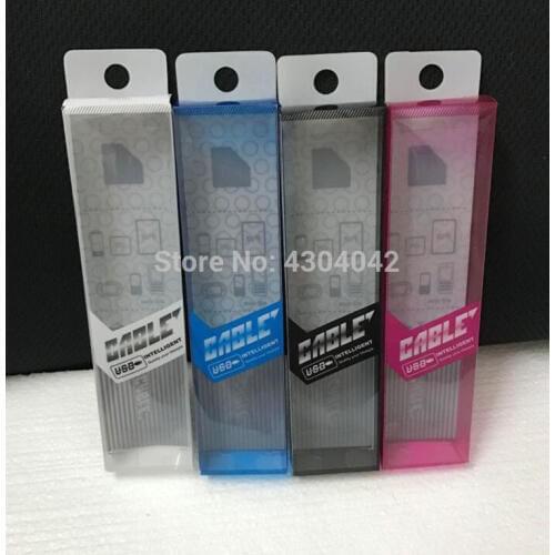 50pcs Wholesale Big Size Design for Retail Packaging Box For USB Charging Cables PVC Box Package for 1.5 meters 2M Data line