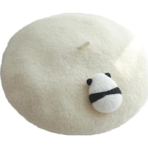 Mori Girl Cute Panda Wool Berets Hat For Women Berets Caps Female Painter Hat Autumn Winter Boina Feminino