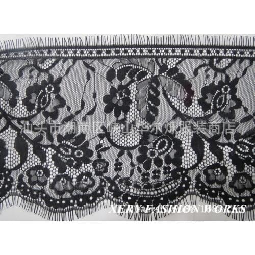 FREE SHIPPING 15cm wide 3yards per length jacquard non-elastic lace eyelash, XERY0111M