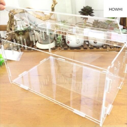 HOWHO Reptile Breeding Box Acrylic FRP Spider Lizard Scorpion Can Assemble Transparent Insect Breathable Terrarium