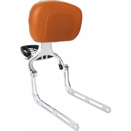 Chrome Fixed Mount&Brown Driver Passenger Backrest Kits For Indian Scout 2015-2018 Models