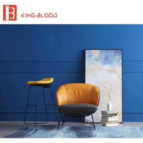 Minimalist Stylish microfiber aritifical Leather designer single armchair Living Room Chairs