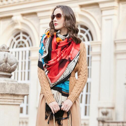 Fashion Winter Scarf For Women Scarf Cashmere Warm Plaid Pashmina Scarf Luxury Brand Blanket Wraps Female Scarves And Shawls